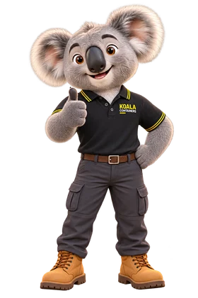 Koala mascot giving a thumbs up